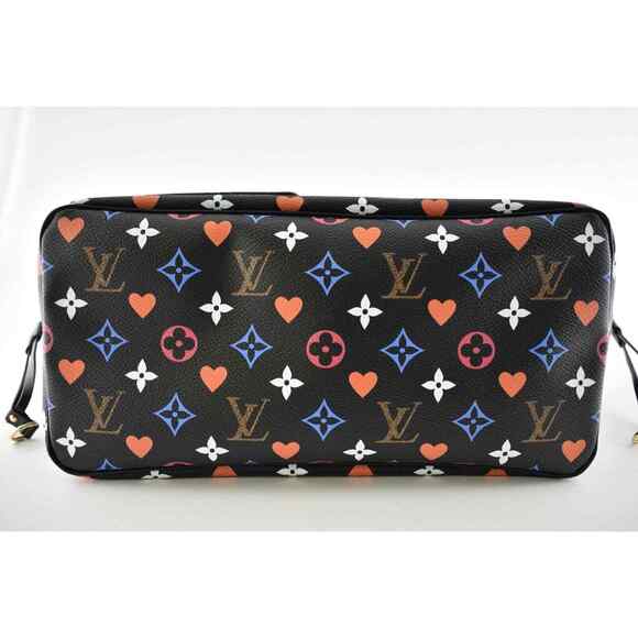 Louis Vuitton Game On Neverfull MM Black Red Heart Tote Top Handle Shoulder Bag - Picture 12 of 13